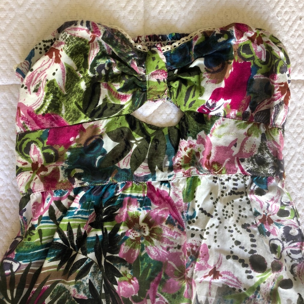 Angie floral strapless maxi dress